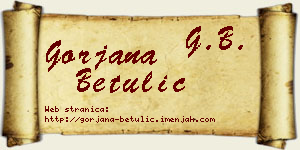 Gorjana Betulić vizit kartica